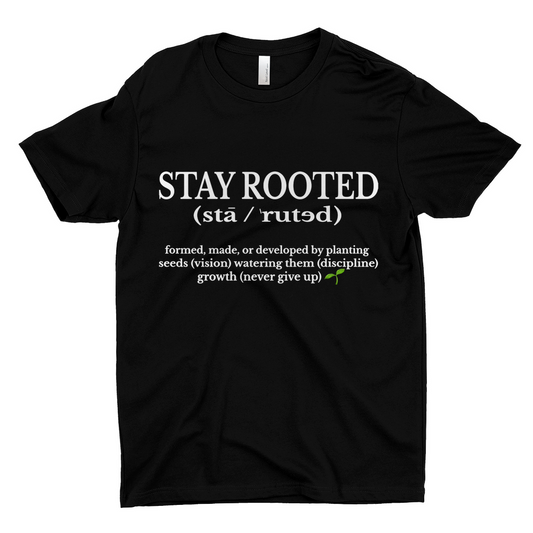 STAYROOTED BLACK T- SHIRT