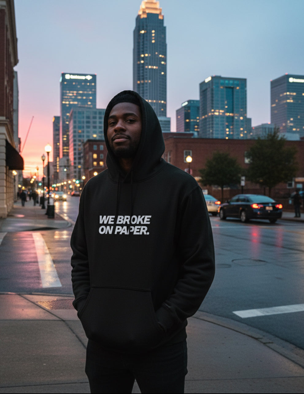 WE BROKE ON PAPER/ BUILT ON TRUST Hoodies (No-Zip/Pullover)